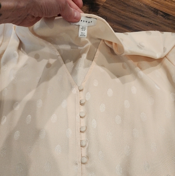 Topshop flowy polkadot blouse with waist tie - Picture 3 of 6